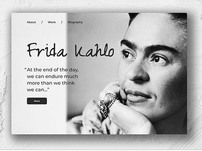Frida Kahlo design ui uxui uxui design web design