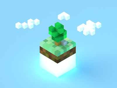 Microsoft Game Stack Minecrafty Concept 3d blender game isometric mic microsoft minecraft render stack voxel