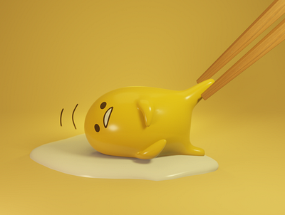 Gudetama 3d blender modeling