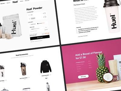 Huel clean desktop ecommerce minimal shop shopify store white