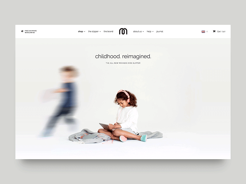 Mahabis Kids clean desktop hero kids landing product raleway responsive store white