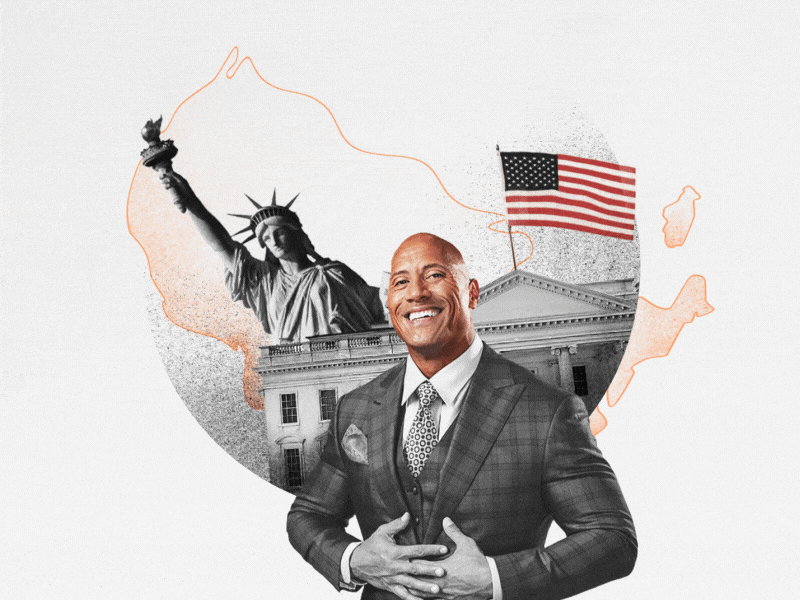 Dwayne Johnson - Back Against The Wall animated video collage collage animation collage art collage maker explainer video illustration typography art