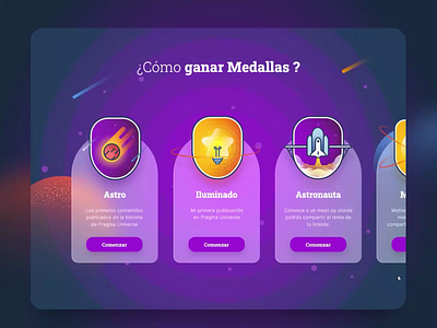 Gamification Badges badges cards characters design game gamemification home illustration interface landing levels logo medals ribbons rounded space ui universe web