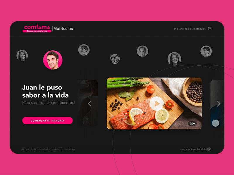 Sitio Matricula Steven Uplabs animations cards gallery interaction interface lading microinteractions rounded slider slidershow transitions ui userexperience userinterface userinterfacedesign ux uxigers video web