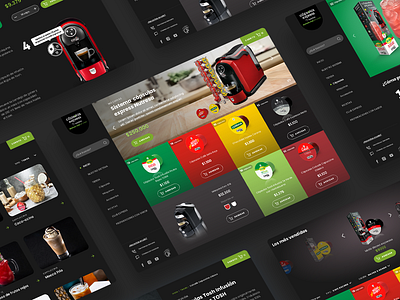 web Concept Coffee cafe cappuccino capsule cart chocolate coffee colombia dark drink e commerce express interface late milk night product slider ui ux