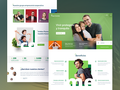 Landing page concept blog home interface landing mask news people rounded ui web