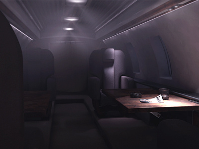 Interior of a private jet 3d airplane c4d cinema 4d jet model plane render