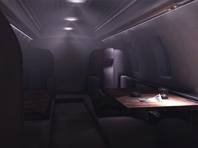 Interior of a private jet