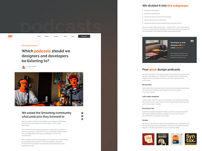 Podcasts design landing typography ui ux