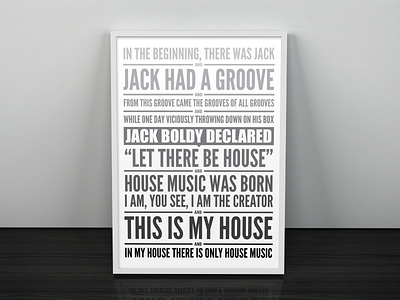 Jack had a groove poster black clean grey groove house house music jack music poster quote wall decoration white