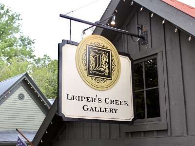 Leiper's Creek Gallery Hanging Sign custom fabrication hanging metal quality sign sign painter sign painting welding work