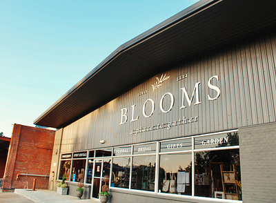 BLOOMS branding design sign signage