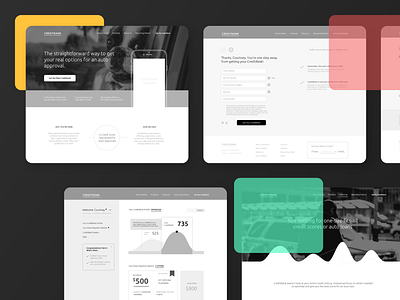 Wireframes for CreditRank credit rank site design ui design ux design wireframe design wireframes