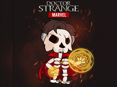 Chibii Skull Strange :) animation art digitalart drstrange graphic design logo marvel nft nftartist opensea