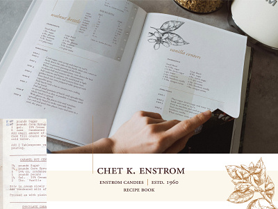 Enstrom Candies | Recipe Book Redesign branding design graphic design illustration layout layoutdesign typography typographylayout vector