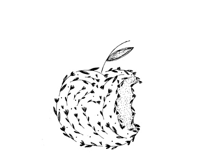 apple apple drawing illustration ink nanquim