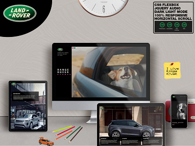 Range Rover Evoque Horizontal Website app branding design graphic design