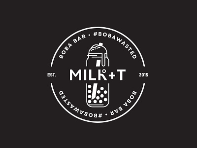 Milk+T beverage boba boba shop brand identity branding character design graphic design logo logo design milk tea symbol vans wordmark