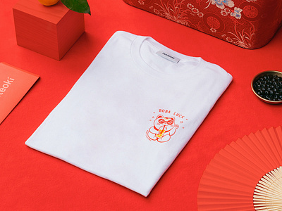 Boba Luck art direction boba boba luck character design illustration little tokyo lucky cat lunar new year photography t shirt design tea