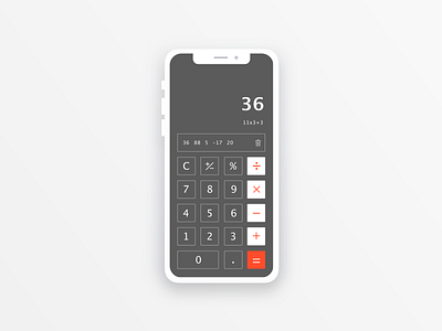 DailyUI#004 - calculator app design calculator dailyui dailyui004 iphone iphonex mobile mobile design