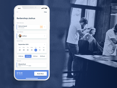 Barbershop Concept Booking app barbershop booking mobile service ui ux