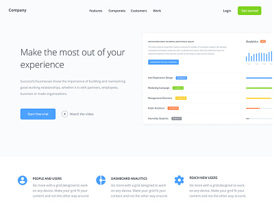 Digital Product for business landing pages statistic ui web