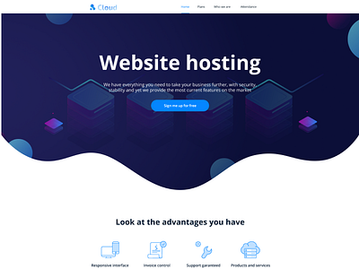 Website Hosting concept dashboard design hosting template illustration landing page ui