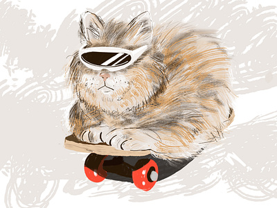 Sk8er cat cat procreate skateboard