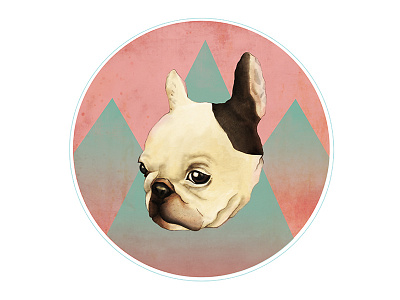 Klein the Frenchie digital painting dog portrait photoshop
