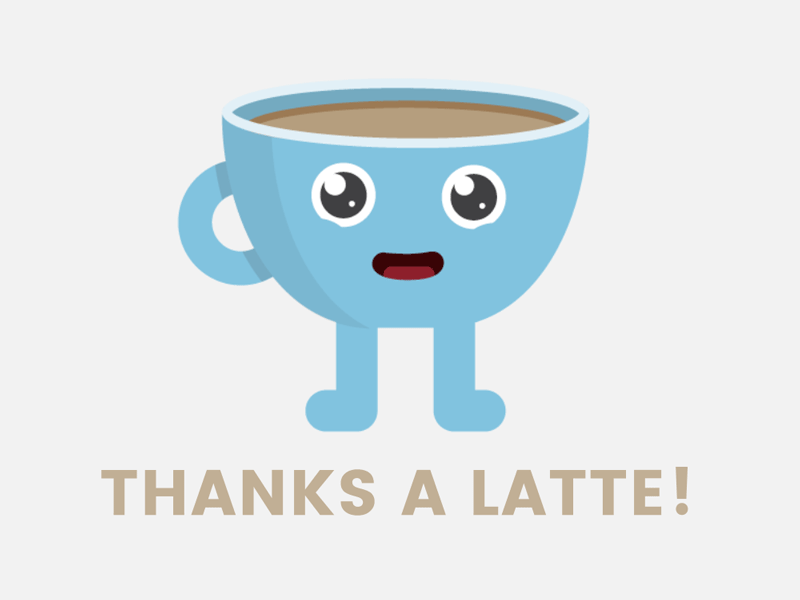 Thanks A Latte coffee dancing gif gif animation latte thanks