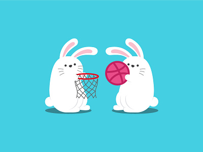 First shot! basketball ring bunny dribbble first shot rabbit