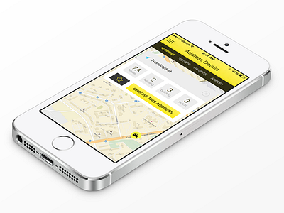 Taxi App — Address Details icons ios ios7 ios8 ipad iphone menu sketch taxi ui ux