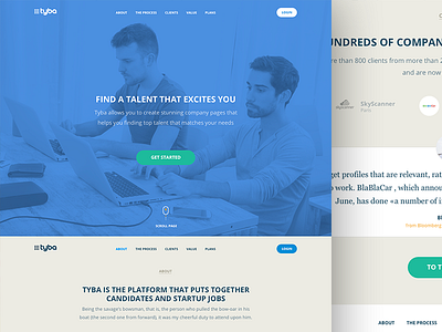 Tyba landing page
