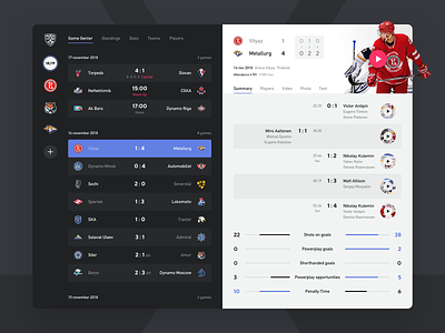 KHL Game Center app design facelift hockey ios ipad khl mobile sketch ui