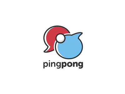 39/50 Ping Pong app blue dailylogochallenge design logo message messaging messenger pingpong red tabletennis