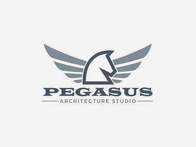 43/50 Architecture Studio architecture challenge dailylogo design gray logo pegasus studio wings