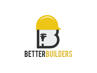 45/50 Construction Company better builders building challenge company construction dailylogo design gray logo yellow