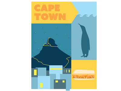 Cape Town Poster adobe city collage design graphic design illustration logo poster