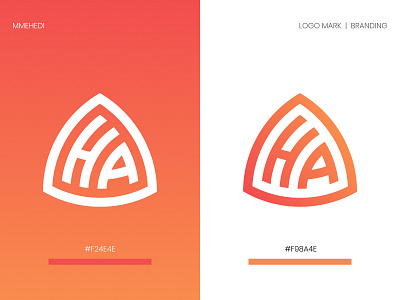 HA Logo Design a logo brand guideline branding clean logo corporate logo dribbble graphic design h logo ha ha logo illustration lettermark logo logo design logo mark logodesign mark orange typography ui