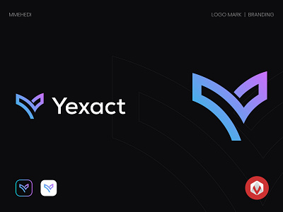 Yexact Logo Design and Branding brand brand guideline branding business logo clean company logo dribbble graphic design illustration logo logomark logos logotype mmehedi modern tech logo technologies vector y letter logo y logo