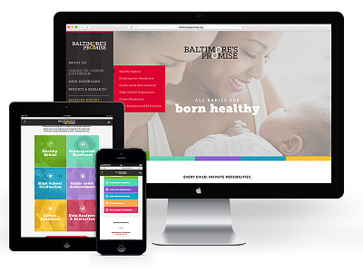 Bmore's Promise colorful icon system non profit ui web design