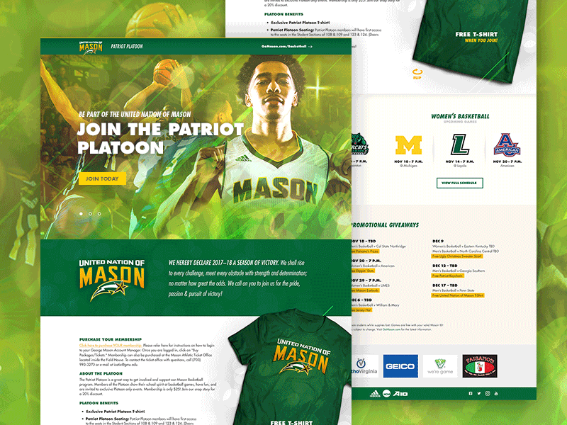 Mason Digital athletics basketball digital marketing higher ed web design website