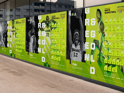 Mason Schedule Graphics athletics basketball design green and gold print signage