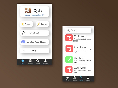 iOS Cydia UI Concept