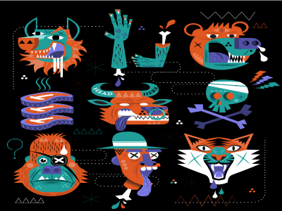 SUP DRIBBLE! animals character debut design dribble funny graphics illustration invite skateboard thanks