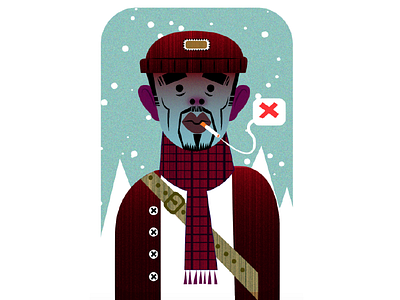 Cold Winter character design fashion illustration man snow winter