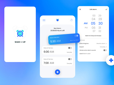 Alarm Concept alarm application blue design mobile ui ux