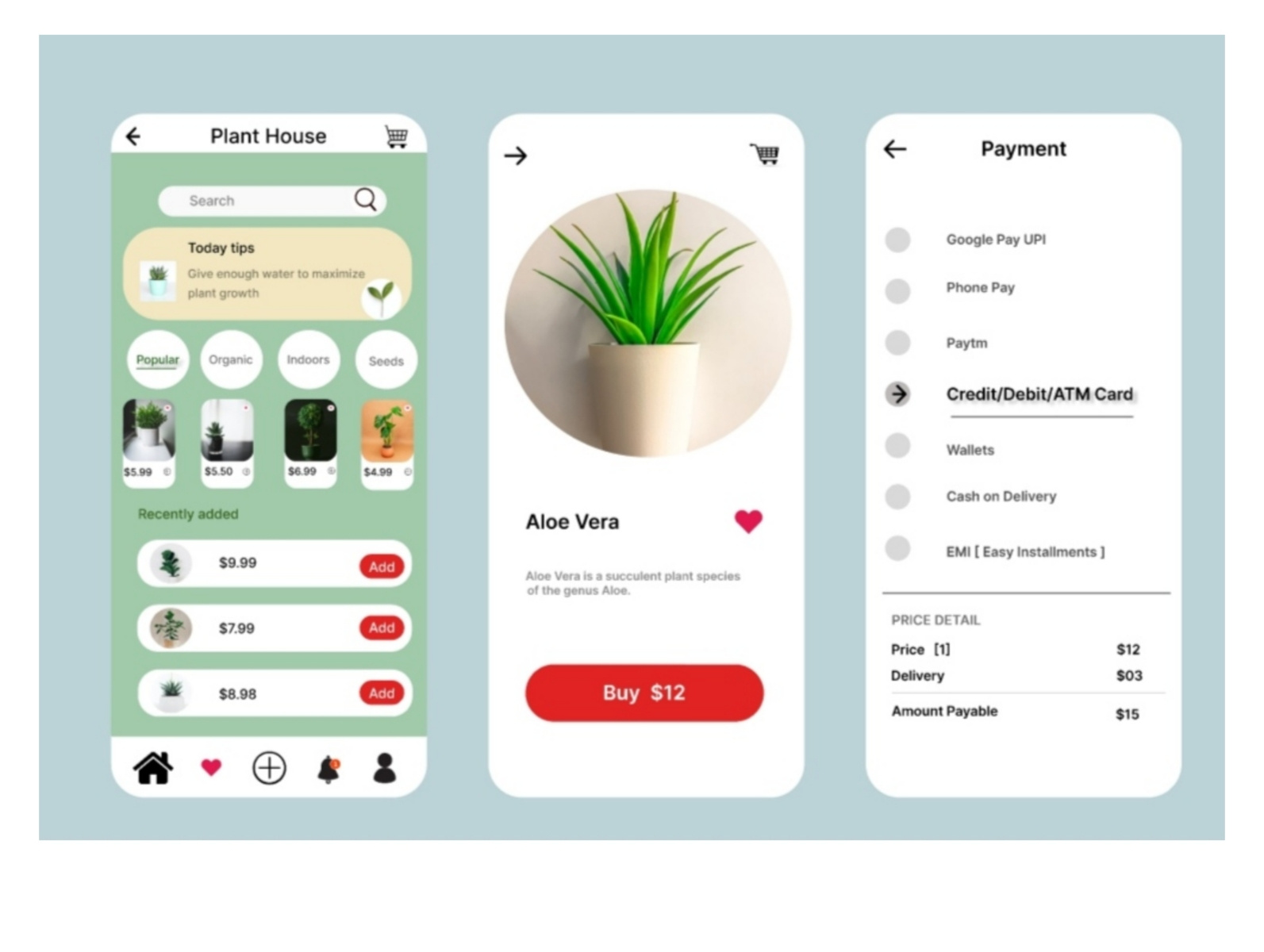 Plant selling ui/ux by KEERTIKA SRIVASTAVA on Dribbble