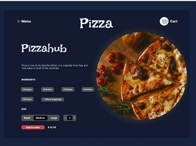 Pizza selling ui design designer ui uidesign web web design