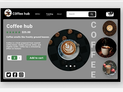 Coffee selling web design